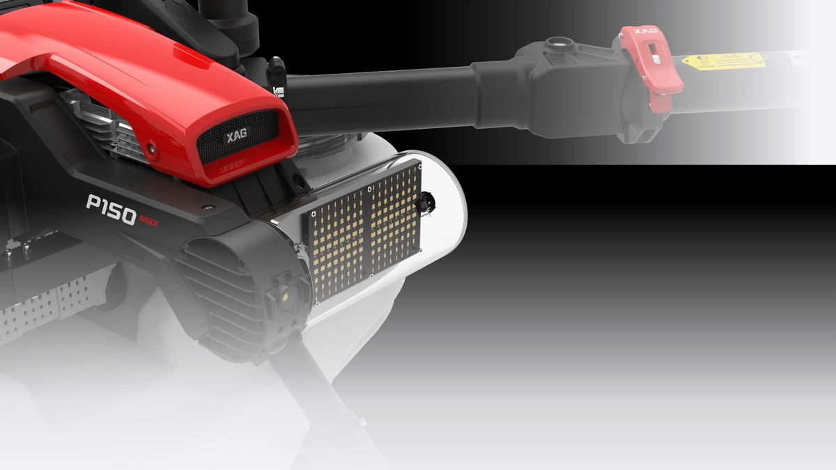 Detalhe eletrônico do drone agrícola XAG P150 Max
